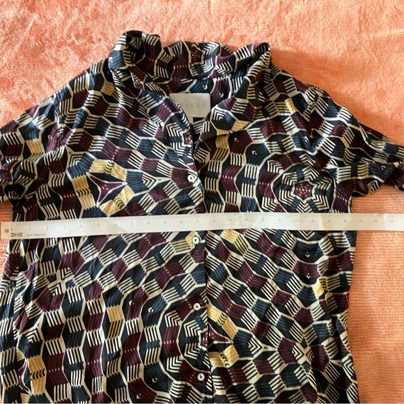 Asceno 100% Silk Blouse Long Sleeve Mother of Pearl Button Down - Picture 5 of 8